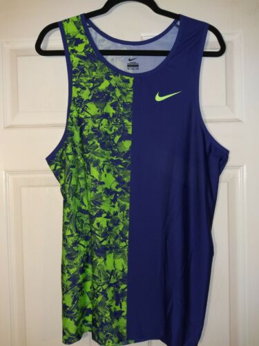 Nike Pro Elite Singlet Track & Field bleu vert Aeroswift AJ5931 homme XL T grand - Photo 1 sur 11