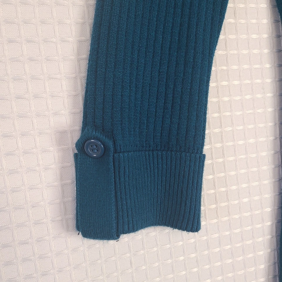 Debbie Morgan Womens Size Medium 3/4 Sleeve Fitted Knit Shirt Blue/Teal - Image 3 of 4