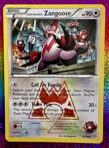 Pokemon Team Magma's Zangoose 22/34 2015 XY Double Crisis TCG Card ! Free S&H !