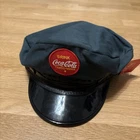 Vintage Coca Cola Delivery Hat Cap Large Green Black Retro Patch Logo Vtg