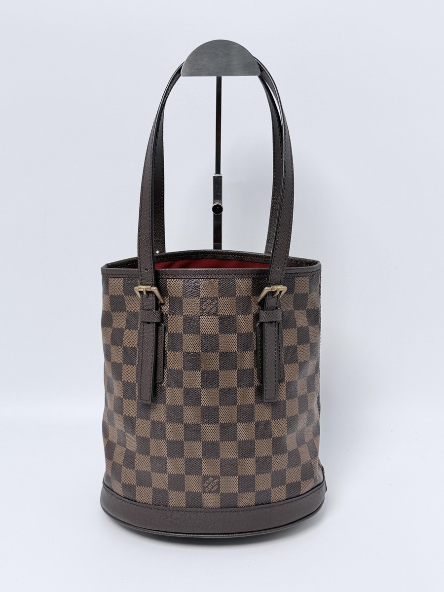Louis Vuitton Damier Ebene Bucket PM Tote Bag Bucket Shoulder