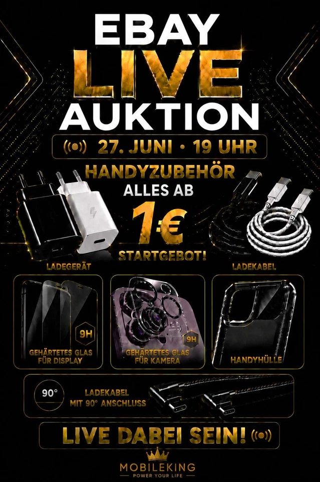 Alles ab 1€ live Auktionen: iPhone,  Samsung, Huawei, Xiaomi Handyzubehör