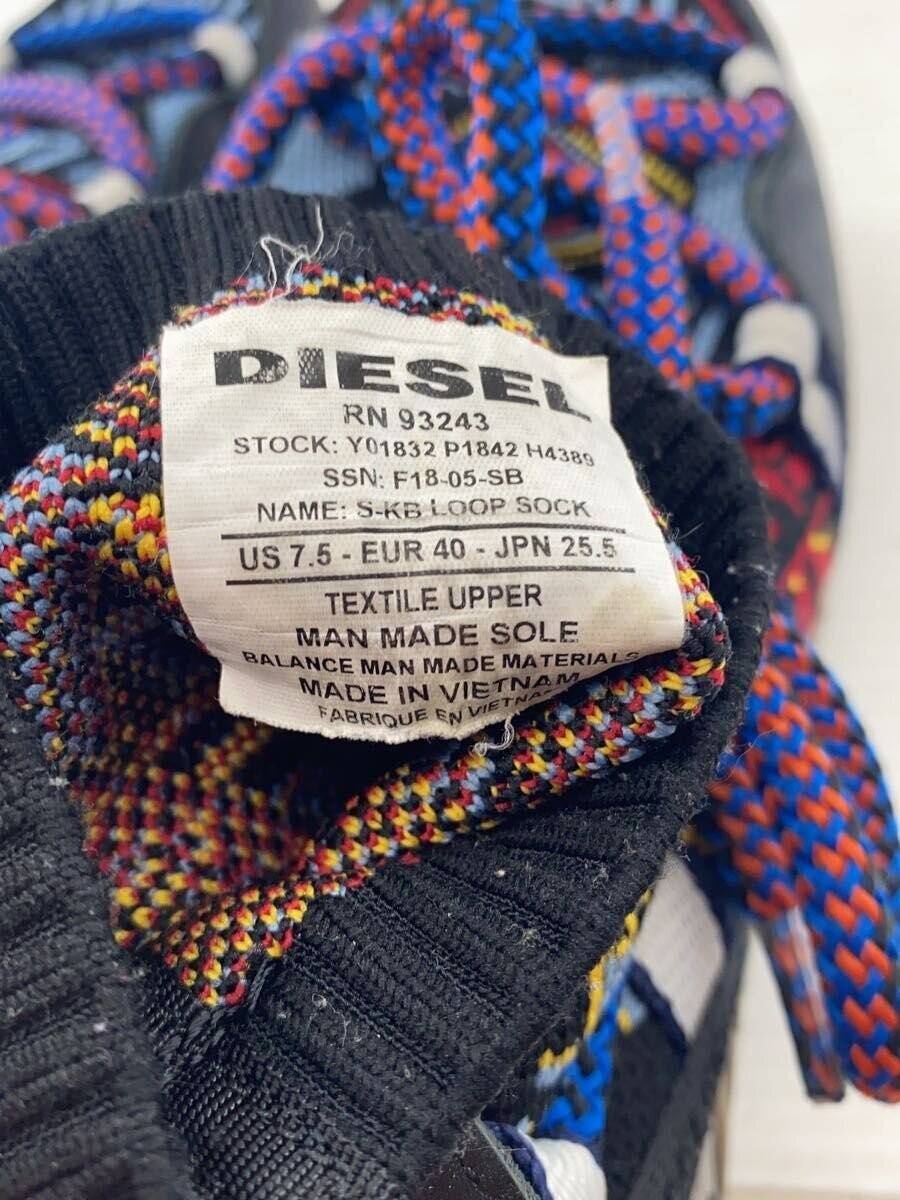 US7.5 DIESEL high-cut sneakers multicolor ethnic pattern thumbnail 5