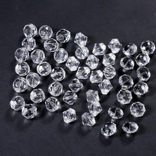 4-16mm Faceted Acrylic Beads Transparent White Spacer Beads for Diy Jewelry