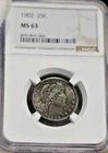 1902 US Barber Quarter 25c NGC MS63 Nice Toning