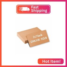 50 Pack 5x7 Kraft Cardstock Paper, Thick Index Card for Printer, 92lb/250GSM Hea