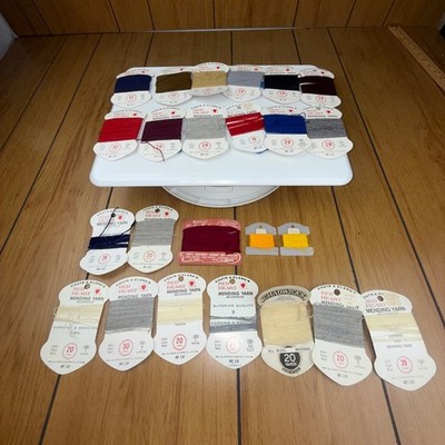 Vintage Coats & Clark Red Heart Mending Yarn Lot Wool Nylon Darning Cards 20+pc