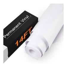 Glossy White Permanent Vinyl Roll 12" x 14ft for Cricut & Silhouette Crafts