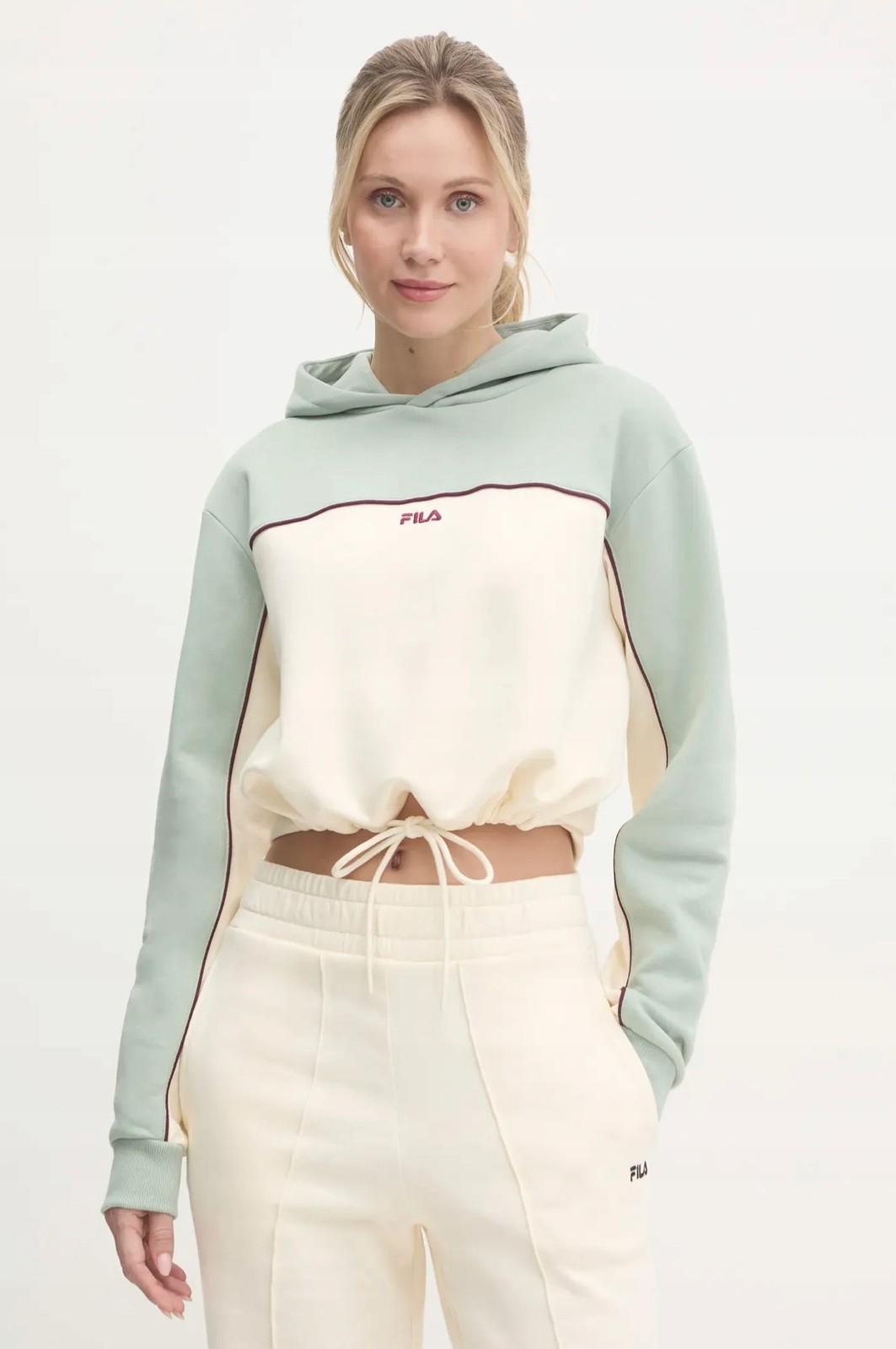 FILA Felpa Verde con Cappuccio Donna Corta Chasper Vita Lagna L