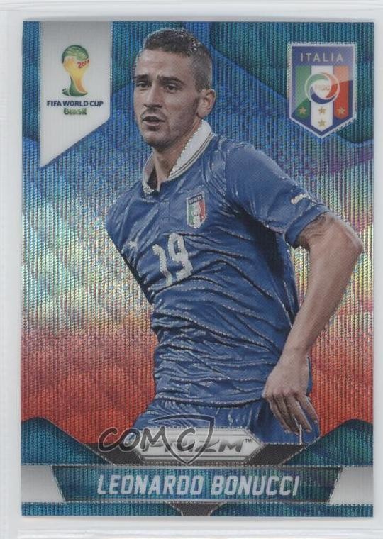 2014 Panini Prizm World Cup Blue & Red Wave Prizm Leonardo Bonucci #124 04ae