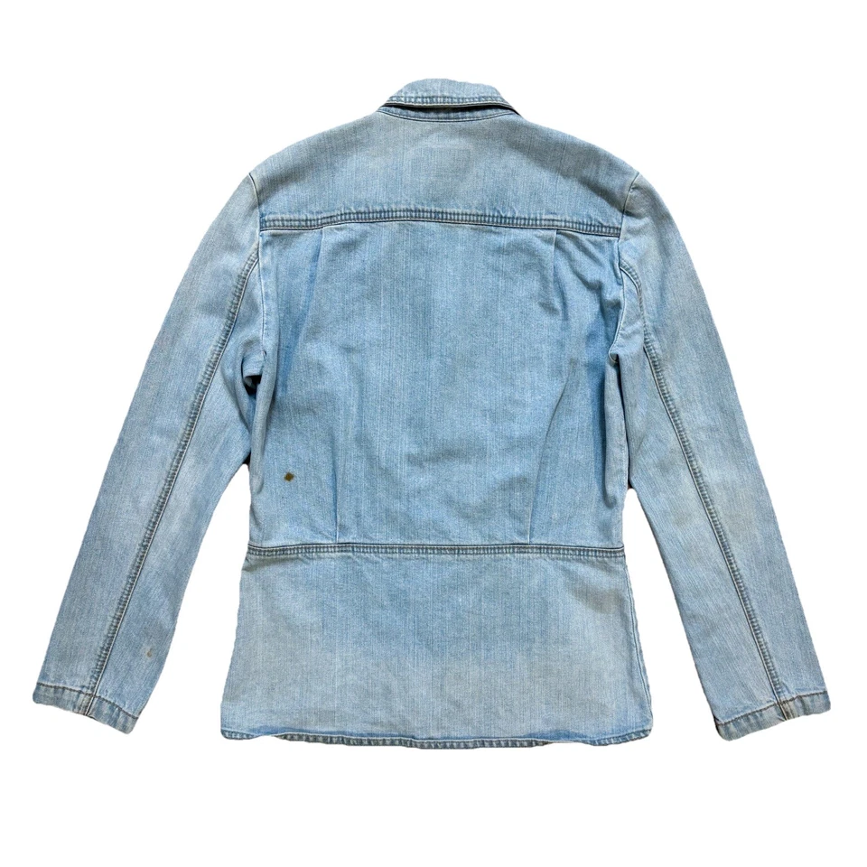 Chaqueta de mezclilla Levis LVC 78551 lavado desteñido envejecido 2003 tareas para mujer azul medio RARA Foto 2 de 4
