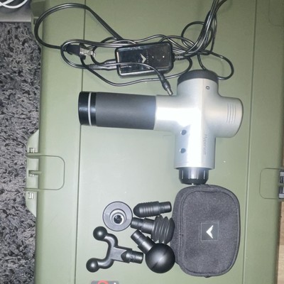 Hyperice Hypervolt Percussion Massage Gun, Rechargeable, 5 Heads, Case/Charger
