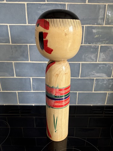 Vintage Large 42cm Kokeshi Doll Traditional Japanese Wooden Folk Art, Signed (2) - Foto 10 di 16