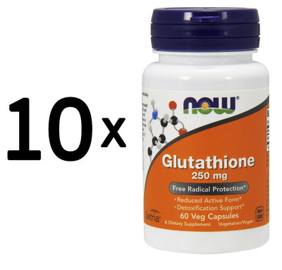 10 x NOW Foods Glutathione, 250mg - 60 vcaps (299,98 EUR/kg)