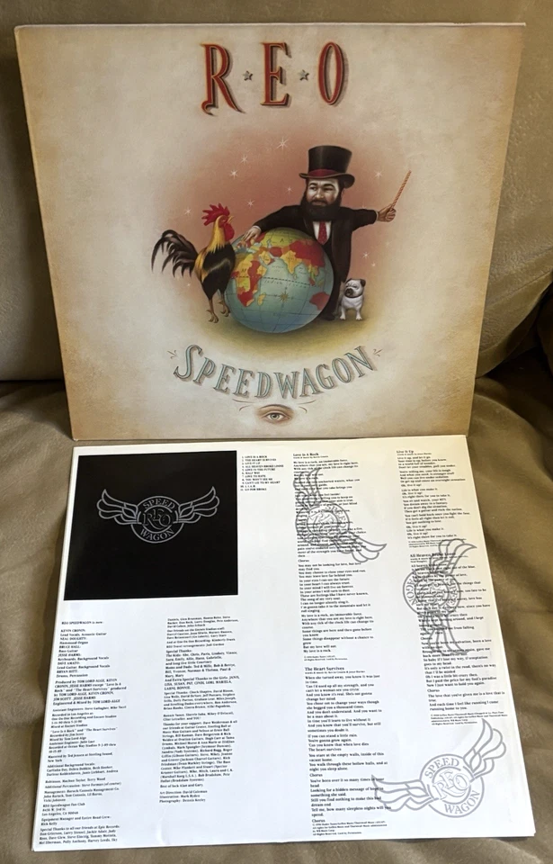 REO SPEEDWAGON The Earth a Small Man His Dog and a Chicken  1990 Vinyl LP Record - Image 3 of 4