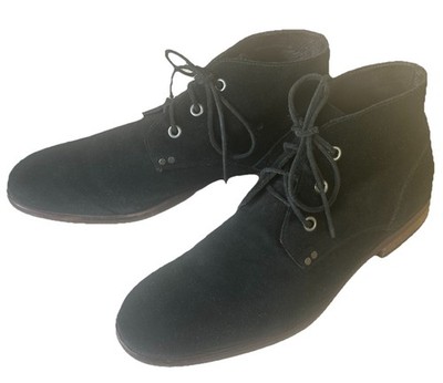 John Varvatos VTG NYC BLACK SUEDE Chukka BOOTS dress shoes leather soles 11.5 M