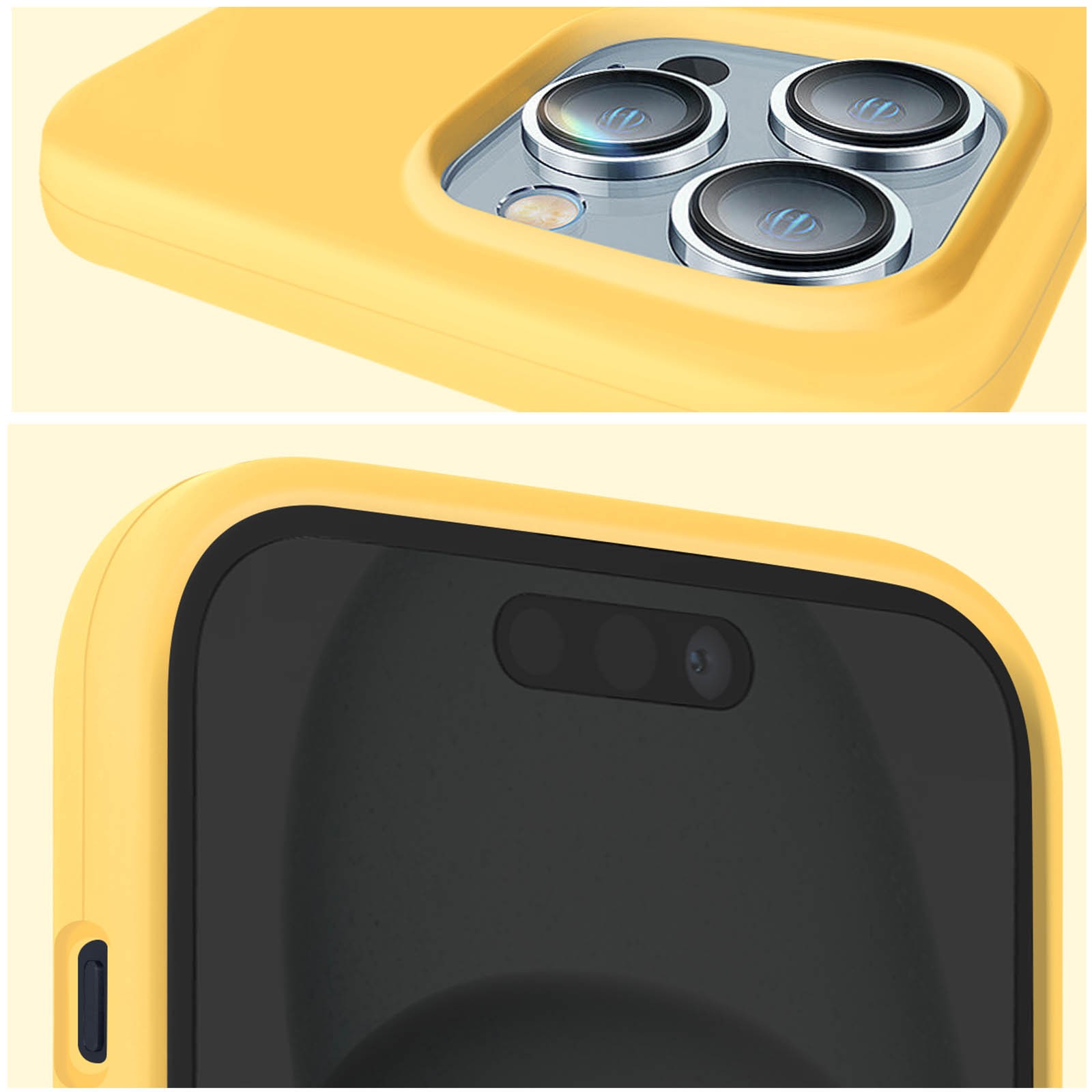 Coque iPhone 15 Pro Max antichoc semi-rigide Moxie avec doublure microfibre jaune - 4