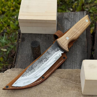 Custom Hunting Sharp Blade Knife Ergonomic Ash Handle Carbon 52100 Steel