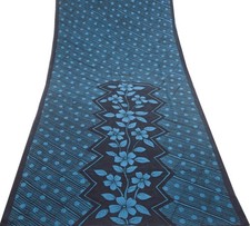 Sushila Vintage Black Floral Saree 100 Pure Georgette Silk Printed Craft Fabric