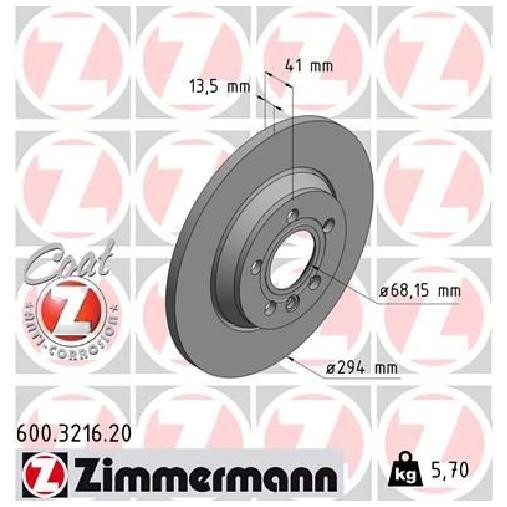 2X Bremsscheibe FüR VW T4 70B 70C 1.9 2.0 2.4 2.5 2.8 90 Bis 03 Zimmermann ASZ-image