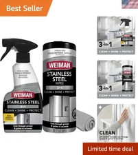Multi-Purpose Stainless Steel Cleaner Kit – Protects Black Surfaces with Ease