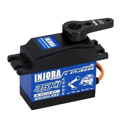INJORA 35KG Brushless Waterproof High Voltage Servo Motor Small, Black