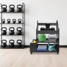 Home Gym Storage Rack, Workout Equipment Organizer, Yoga Mat Holder With Wheels