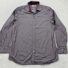 Burberry London Tailored Dress Shirt Checkered Button Up Long Sleeve 16-41 34-35