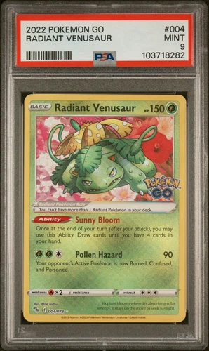 2022 Pokemon Go Radiant Venusaur Holo 004 Rare PSA 9