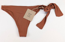 Stone Fox Swim Side Tie Bikini Bottom Size Medium Terracotta Rust Brown