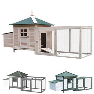 PawHut Pollaio da Giardino in Legno da Esterno 196x76x97cm