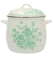 Pioneer Woman ~ AGATHA GREEN ~ 12  Qt. Stock Pot w/Lid ~ Steel w/Enamel Finish