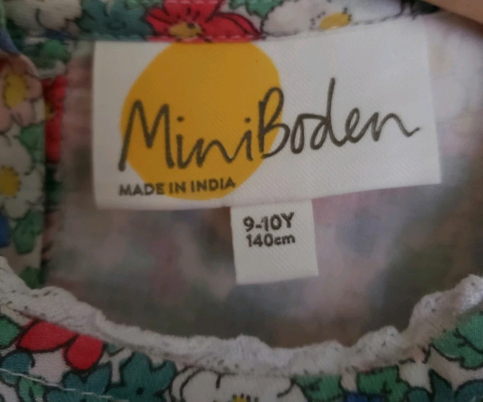 Boden Lined Cotton Floral Long Sleeved  Top - 9-10 Yrs - Excellent Condition - Image 4 of 4