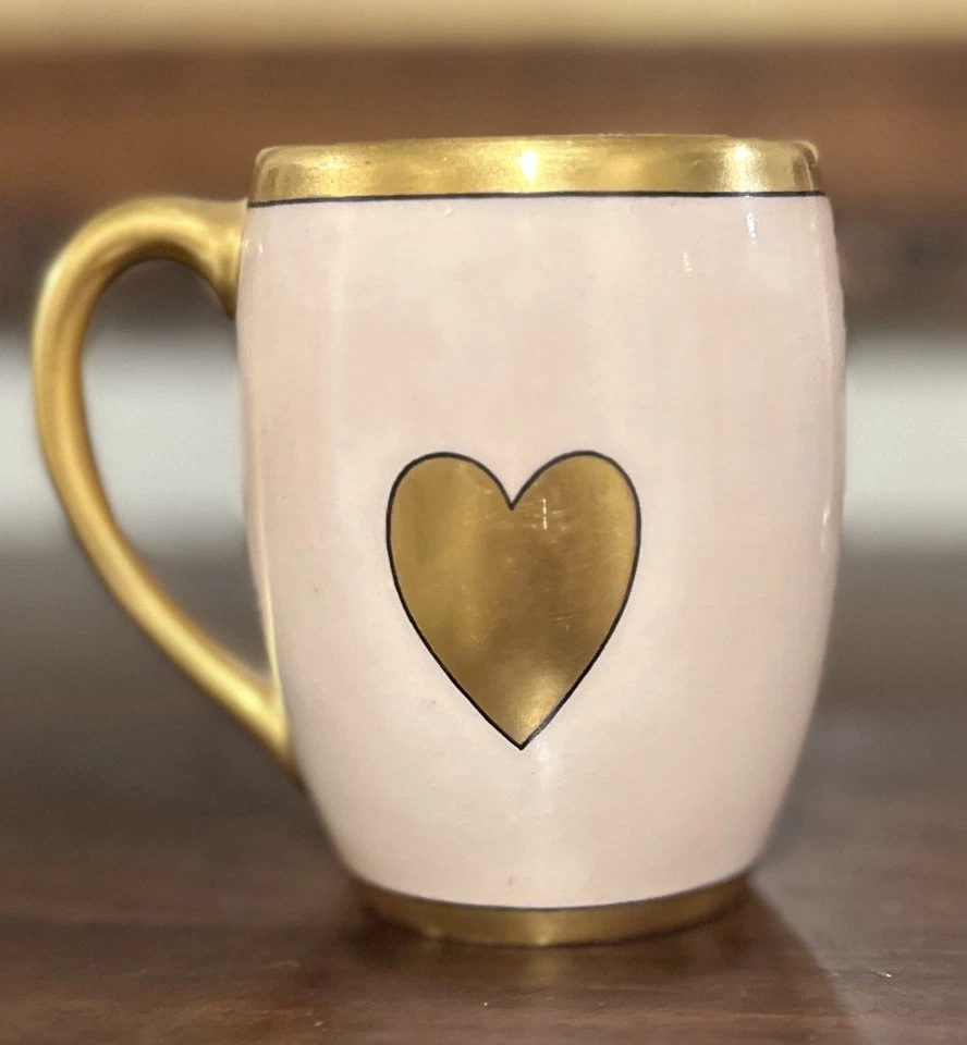 ANTIGUA TAZA T&V Limoges Francia Porcelana Infantil Dorado Mango Foto 4 de 4