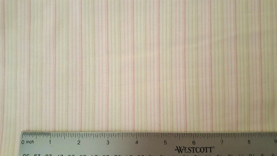 32" Baby's Childhood Days Amy Barickman Red Rooster Pink Tan Off-White Stripe - Image 2 of 2