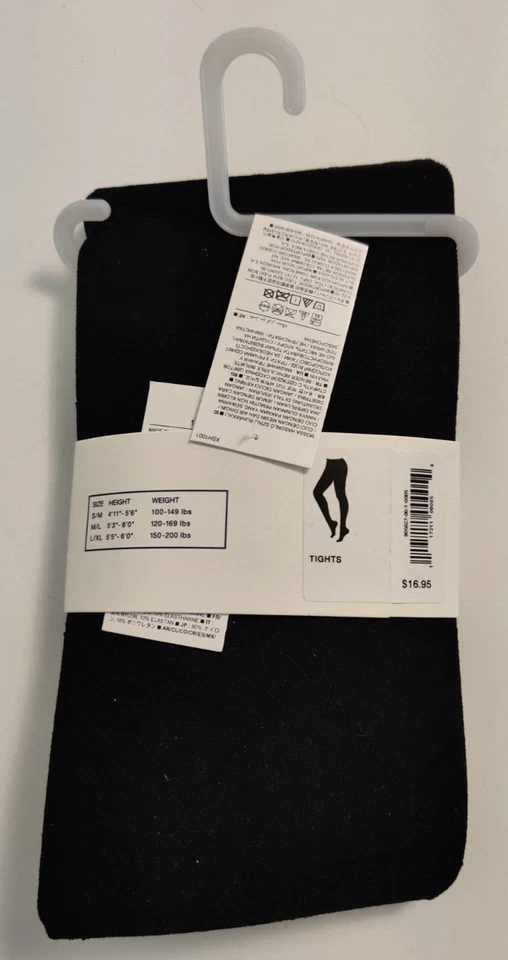 NUEVO CON ETIQUETAS MALLAS GAP opacas con patrón de diamantes negras para mujer M/L Foto 2 de 4