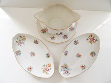 ANCIENNE SAUCIERE/SAUCIER DOUBLE BEC + RAVIER PORCELAINE MADE IN FRANCE ART DECO
