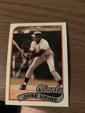 Rare topps baseball card . Jose Uribe # 753. Giants. 1989