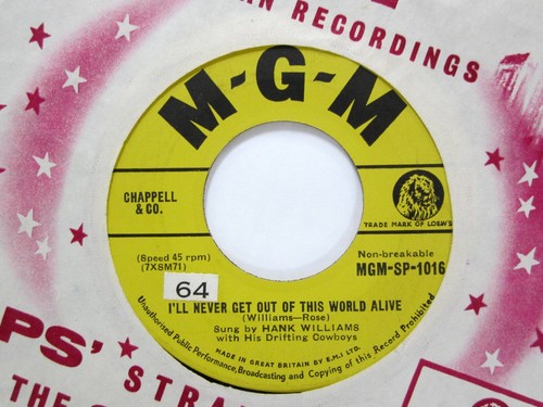 HANK WILLIAMS 45 I'll Never Get Out Of This MGM Near-MINT England press c5448 - Picture 2 of 3