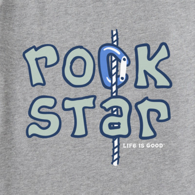 NWT Women's Life is Good Rock Star Mountain Climbing SS Gray SS Crusher Vee