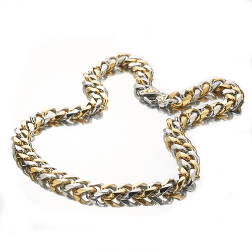 Curb Chain Necklace for men 316L Stainless Steel 7"-40" 12mm/15mm Silver Gold - Afbeelding 5 van 5
