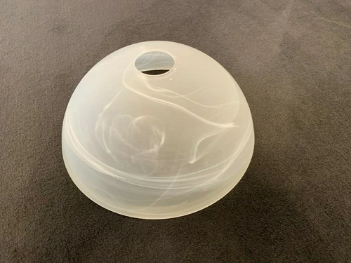 E27 glass shade lampshade D 30 cm H 14 cm Ö 42 mm white marbled