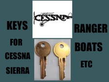 CESSNA SIERRA PK500-PK984D SET OF 2 KEYS ALL LOCK UTILITY LOCKS BOAT IGNITION