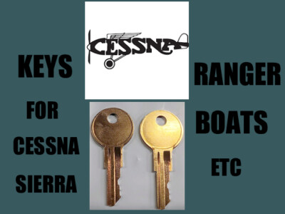 CESSNA SIERRA PK500-PK984D SET OF 2 KEYS ALL LOCK UTILITY LOCKS BOAT IGNITION