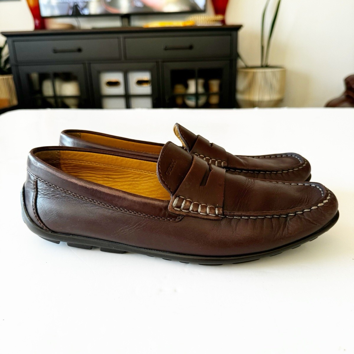 Geox Respira Monet Dark Brown Driving Penny Loafer Size 43  display picture 2