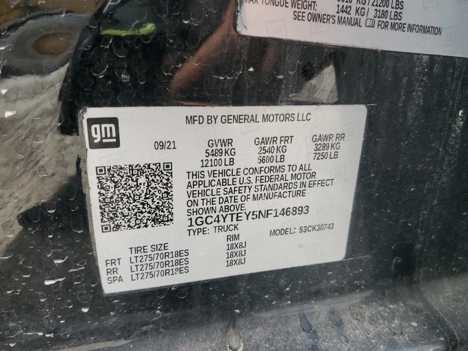 Used Rear Right Door Interior Trim Panel fits: 2022 Chevrolet Silverado 3500 pic - Image 4 of 4