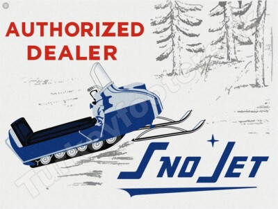 Sno Jet Snowmobile Dealer 9'' x 12'' Metal Sign