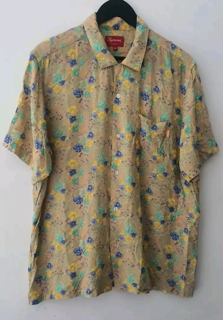 SS19 Supreme Mini Floral rayon S/S shirt size XL Multicolour