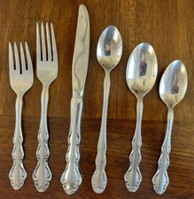 Reed & Barton Regency Design- 6 Piece Flatware Place Setting- Knife Spoons Forks