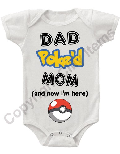 Dad Poked Mom Gerber® Onesie® FUNNY Baby Shower Gift INFANT T-SHIRT - Picture 4 of 14
